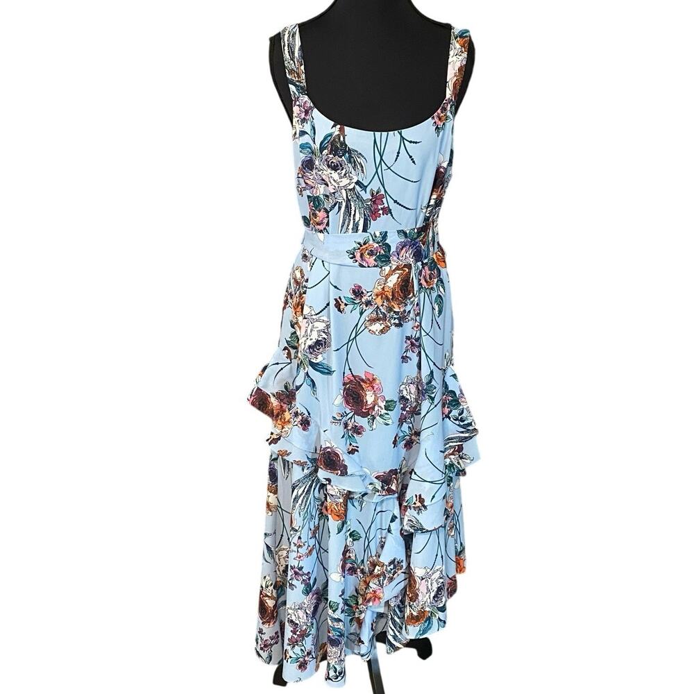 Cooper St Floral Ruffle Maxi Dress Blue Multicolor AUS 12 / US 8 Wedding Guest